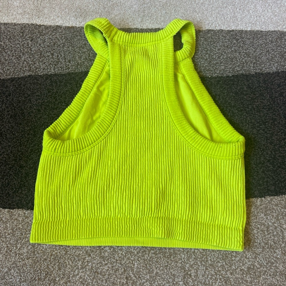 Aerie Superchill Real Good Crop Top Bralette M Green Sports Bra - Picture 7 of 9